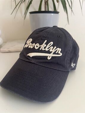 Brooklyn Dodgers 47 Baseball Cap Hat womens- Navy with Cream Embroidery